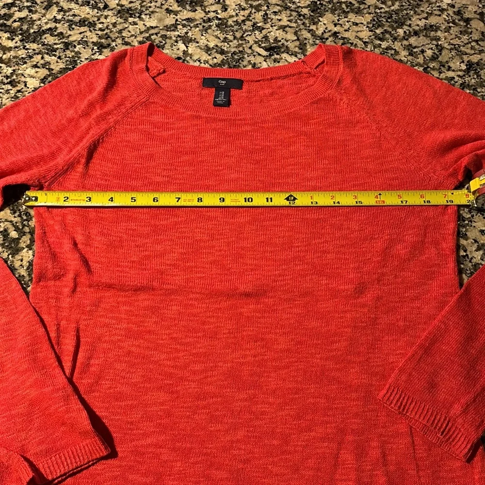 Gap lightweight knitting sweater cotton Sz M heather orange - Picture 9 of 13